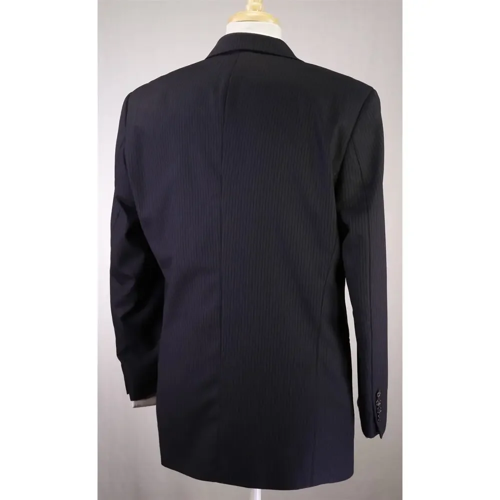 Hugo Boss Einstein/Sigma Navy Blue Pinstripe Super 120's Wool Suit 40R